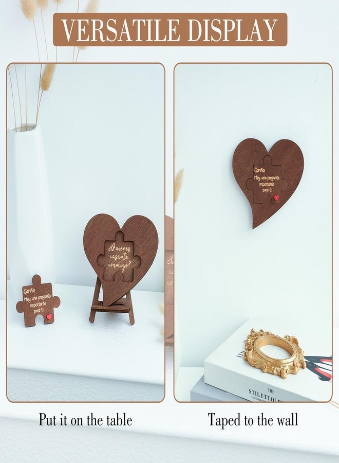 Dvehdbay Will You Marry Me Puzzle - Will You Marry Me Sign, Wedding Proposal Ideas Surprise Engagement Proposal Wooden Sign (Quieres Ser Mi Novia Puzzle) - Image 5
